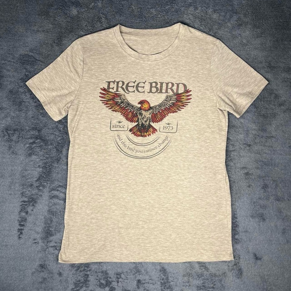 Cream Free Bird Graphic Grunge Rock Music Phoenix Lyric Matching Unisex T-Shirt